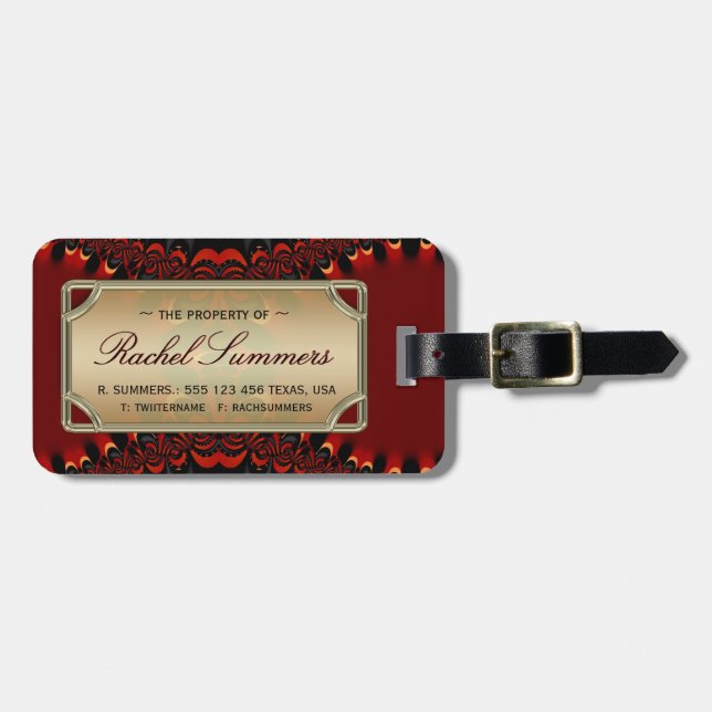 Étiquette À Bagage L'identification faite sur commande de bagage de (Devant horizontal)