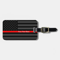 Ligne rouge mince drapeau noir personnalisé de