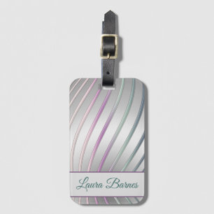 Étiquette À Bagage Lignes dynamiques de gradient moderne abstrait