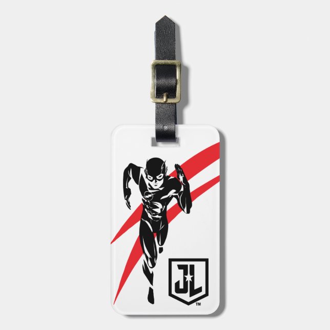 Étiquette À Bagage Ligue de Justice | Flash Running Noir Pop Art (Devant Vertical)