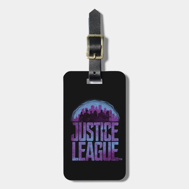Étiquette À Bagage Ligue de Justice | Justice League City Silhouette (Devant Vertical)