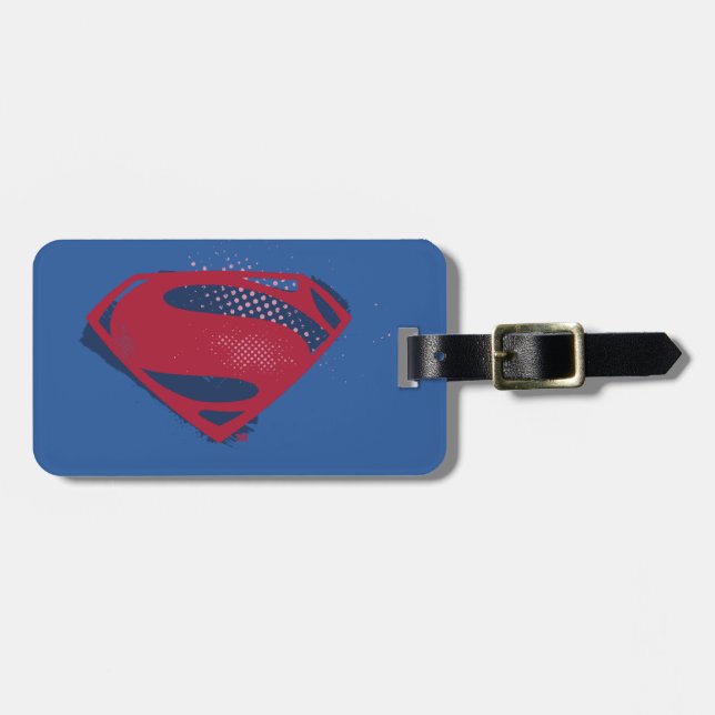 Étiquette À Bagage Ligue de Justice | Symbole Superman brosse et demi (Devant horizontal)