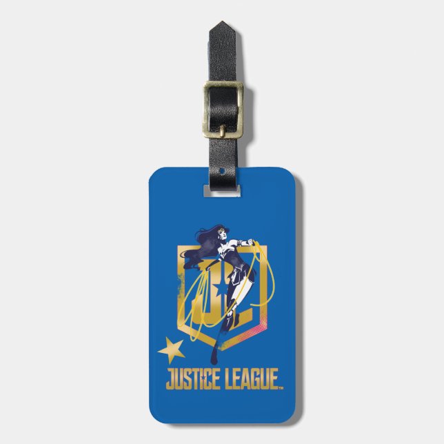 Étiquette À Bagage Ligue de Justice | Wonder Woman JL Logo Pop Art (Devant Vertical)