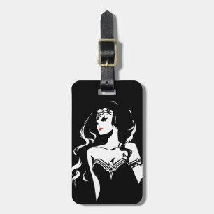 Étiquette À Bagage Ligue de Justice Wonder Woman Noir Pop Art