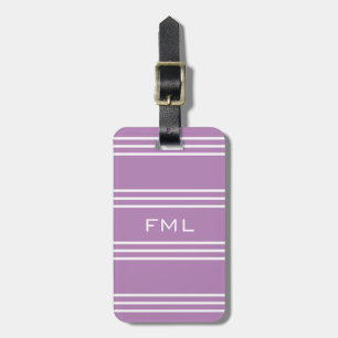 Étiquette À Bagage Lilac Stripes étiquette de bagage personnalisée