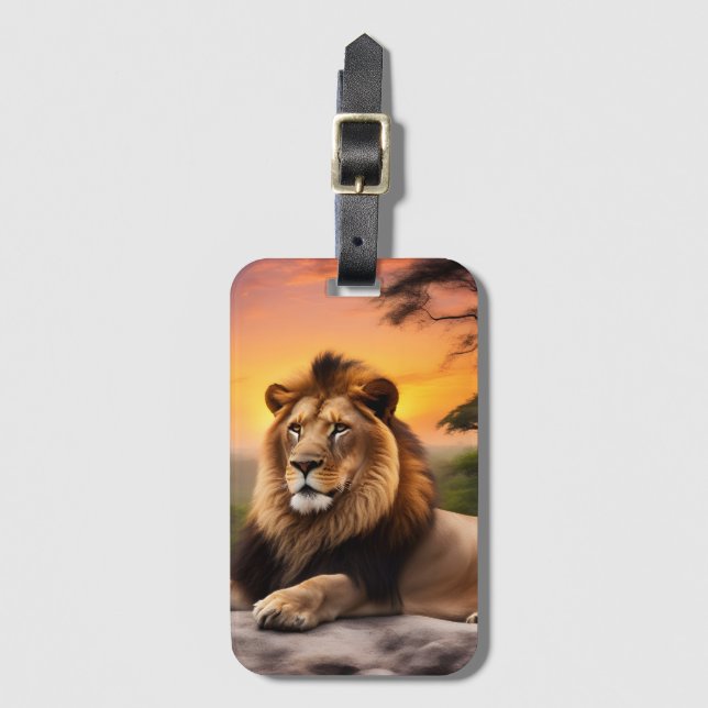 Étiquette À Bagage Lion (Devant Vertical)