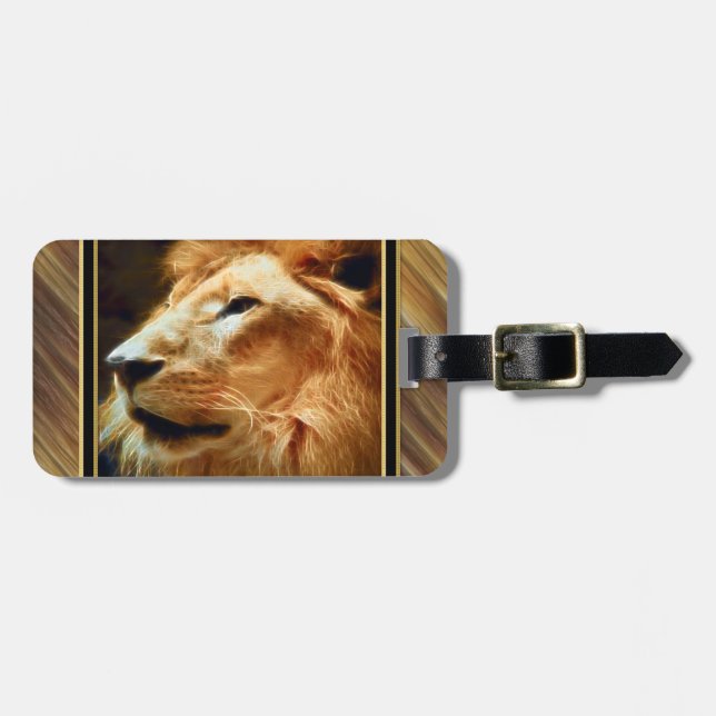 Étiquette À Bagage Lion majestueux de Thee (Devant horizontal)