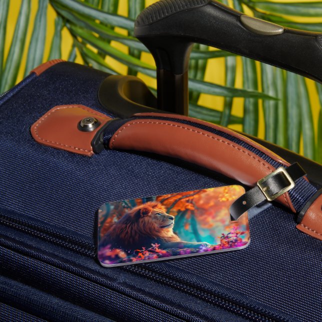 Étiquette À Bagage Lion royal dans la conception forestière enchantée (Insitu Rectoal 3)