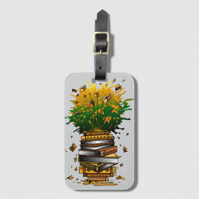 Étiquette À Bagage Livres à ananas (Devant Vertical)