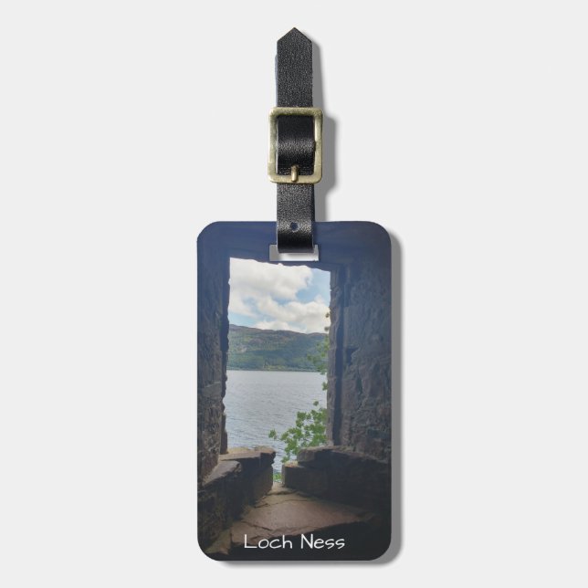 Étiquette À Bagage Loch Ness vu du château d'Urquhart (Devant Vertical)