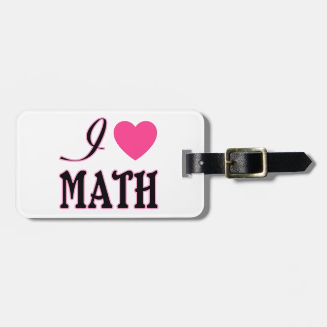 Étiquette À Bagage Logo de coeur de rose de maths d'amour (Devant horizontal)