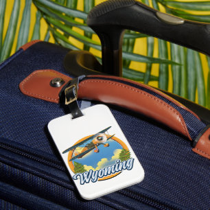 Étiquette À Bagage logo de dessin animé du Wyoming