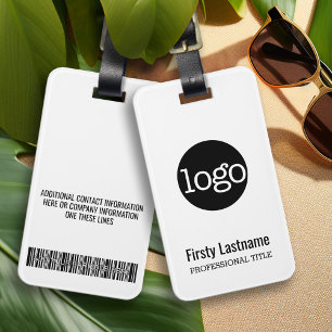 Étiquette À Bagage Logo de l'entreprise avec code barre de prénoms et