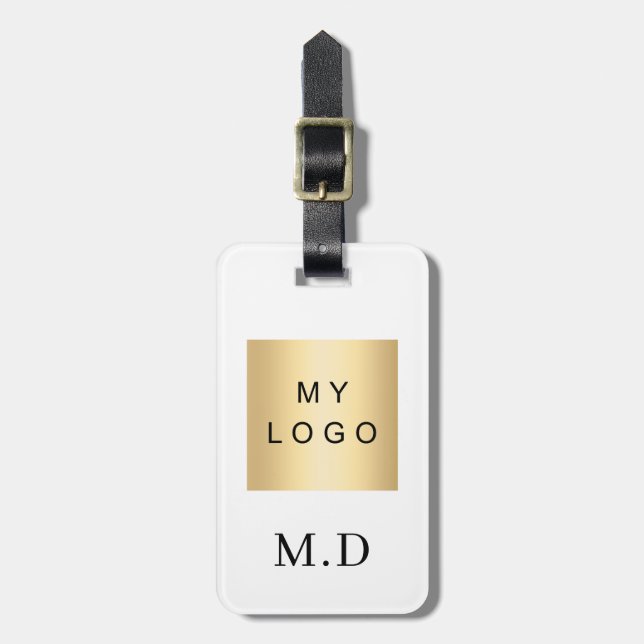 Étiquette À Bagage Logo de l'entreprise initiales couleur de la marqu (Devant Vertical)