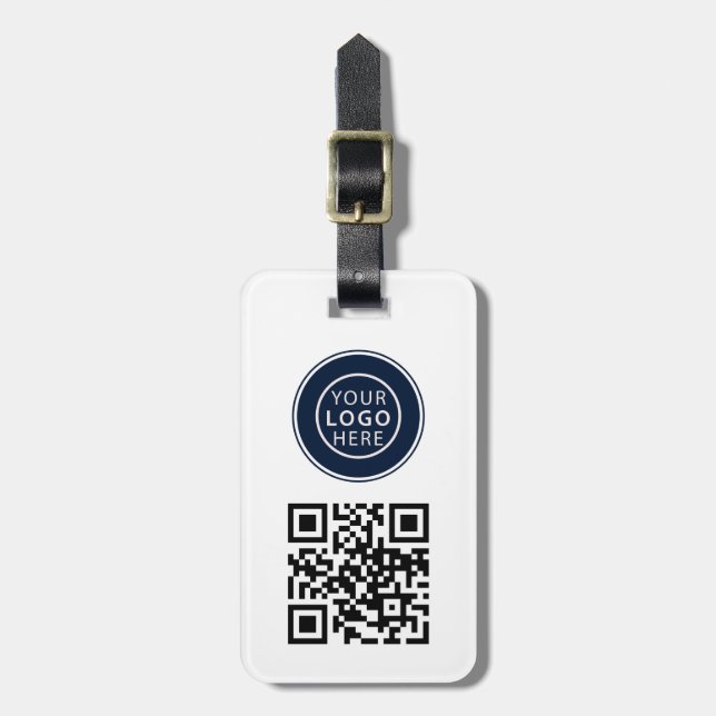 Étiquette À Bagage Logo de l'entreprise moderne et code QR promotionn (Devant Vertical)