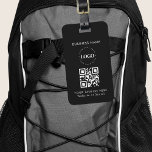 Étiquette À Bagage Logo de l'entreprise personnalisée QR Code et text<br><div class="desc">Faites la promotion de votre entreprise avec cette étiquette élégante,  avec logo et texte personnalisés. Ajoutez facilement votre logo en cliquant sur l'option "personnaliser".</div>