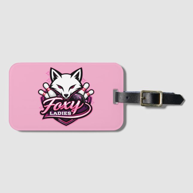 Étiquette À Bagage Logo de l'équipe de bowling Foxy Ladies (Devant Horizontal)