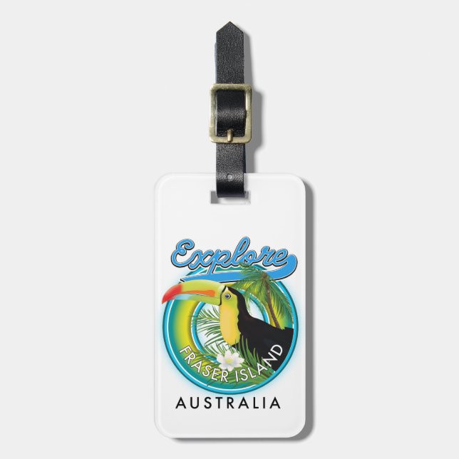 Étiquette À Bagage logo de l'exploration de l'île Fraser Australie (Devant Vertical)