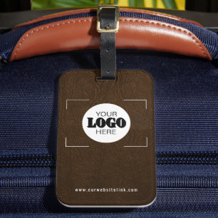 Étiquette À Bagage Logo d'entreprise en cuir marron cadeau promotionn