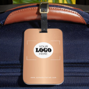 Étiquette À Bagage Logo d'entreprise en cuivre métallisé cadeau promo