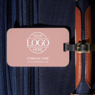 Étiquette À Bagage Logo d'entreprise Minimal Dusty Rose