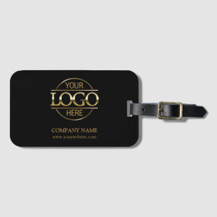 Étiquette À Bagage Logo d'entreprise minimaliste noir
