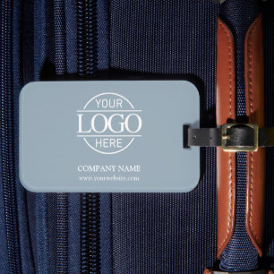 Étiquette À Bagage Logo d'entreprise scandinave bleu minimaliste