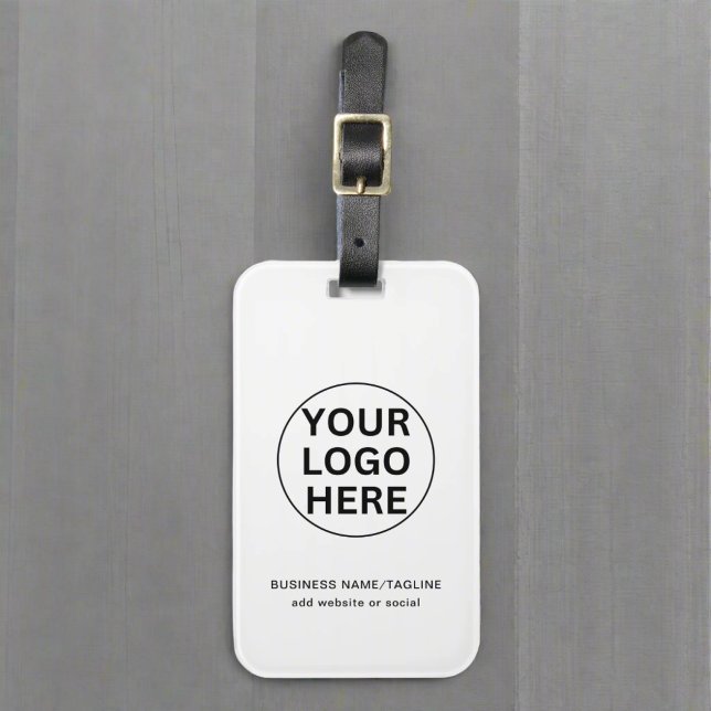 Étiquette À Bagage Logo et texte d'entreprise personnalisés l Promo n (Créateur téléchargé)