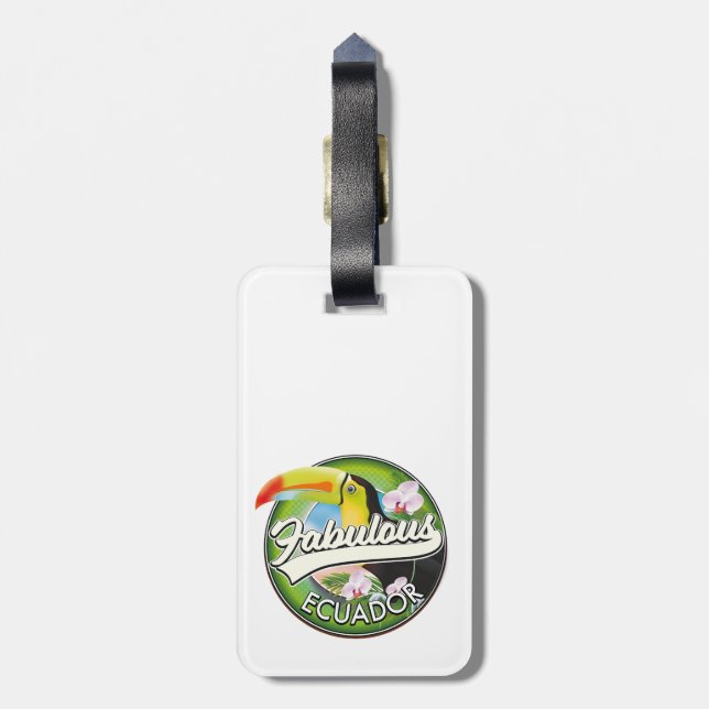 Étiquette À Bagage Logo Explorez l'Équateur fabuleux (Dos Vertical)