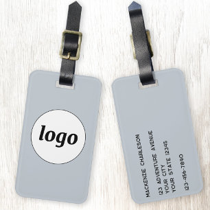 Étiquette À Bagage Logo Minimaliste Promotionnel Bleu Marque Commerci