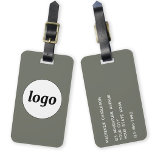 Étiquette À Bagage Logo minimaliste Sage Green Business<br><div class="desc">Un logo simple pour votre entreprise. Remplacez le logo et les détails par le vôtre et changez la couleur arrière - plan dans l'outil de conception pour customiser. Idéal pour comme élément promotionnel à donner aux clients, aux clients et aux employés, ainsi que pour les voyages d'affaires et les foires...</div>