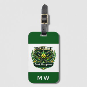 Étiquette À Bagage Logo Monogrammé de Joueur de Pickleball