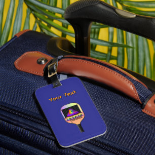 Étiquette À Bagage Logo Pickelball personnalisé bleu foncé  