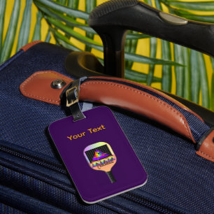 Étiquette À Bagage Logo Pickelball Violet Personnalisé