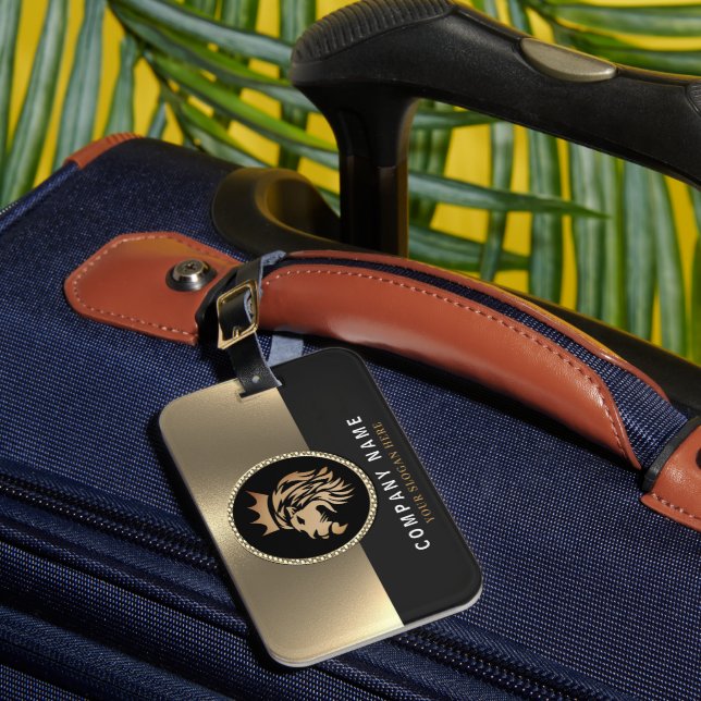 Étiquette À Bagage Logo Professionnel Élégant Gold Lion (Insitu Rectoal 1)