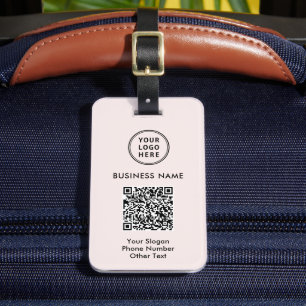 Étiquette À Bagage Logo professionnel QR Code rose