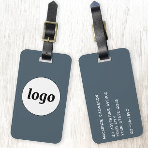 Étiquette À Bagage Logo Promotionnel Charbon Gris Branding Entreprise