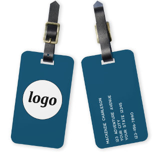 Étiquette À Bagage Logo promotionnel Turquoise Green Business Brandin