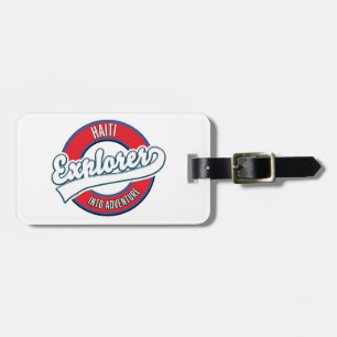 Étiquette À Bagage logo rétro d'aventure d'explorateur Haïti