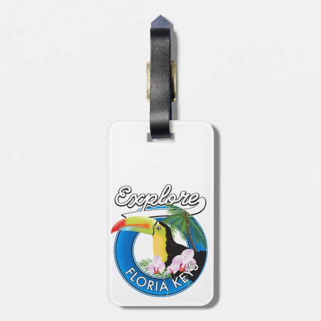 Étiquette À Bagage Logo rétro touches Floride (Dos Vertical)