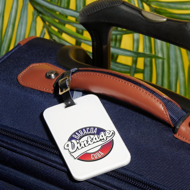 Étiquette À Bagage Logo vintage Baracoa Cuba (Insitu Rectoal 1)