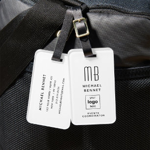 Étiquette À Bagage Logotype de société Monogramme Moderne Professionn