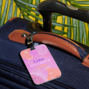 Étiquette À Bagage Loi d'Attraction Motivationnel Inspirant Rose