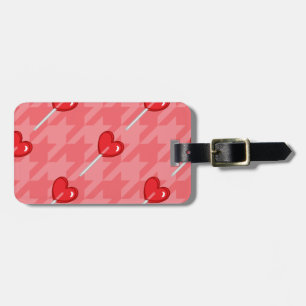 Étiquette À Bagage lollipop coeur rose