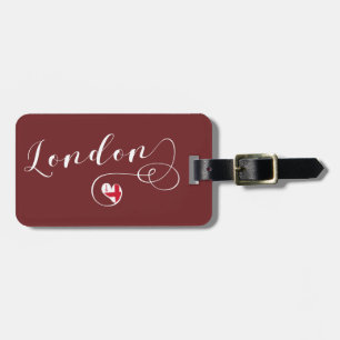 Étiquette À Bagage London Heart Luggage Modèle, Royaume-Uni