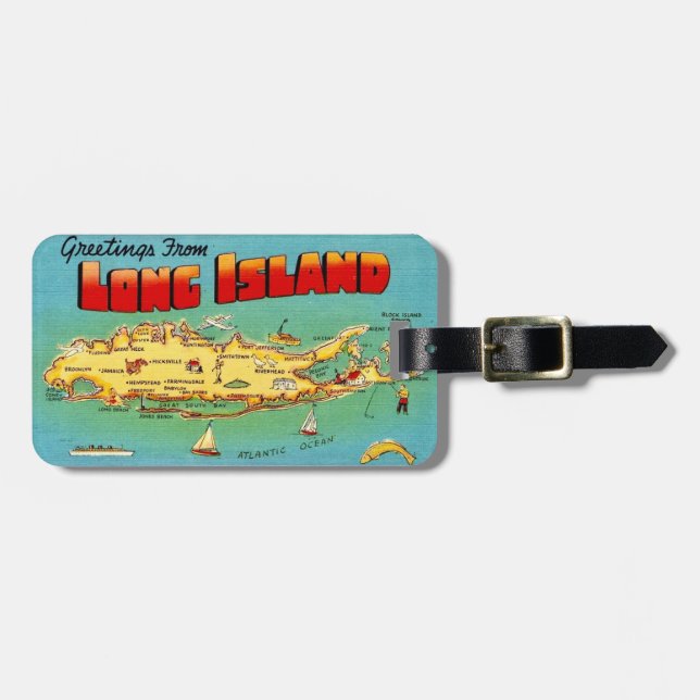Étiquette À Bagage Long Island Postcard Luggage Tag (Devant horizontal)