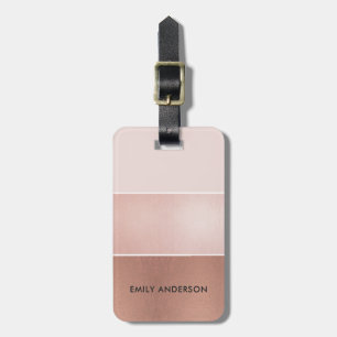 ÉTIQUETTE À BAGAGE L'OR ROSE DE DOUX ÉLÉGANT ROUGISSENT LES BANDES DE