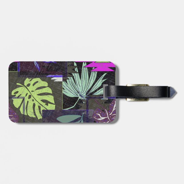 Étiquette À Bagage L'ornement tropical. (Dos horizontal)
