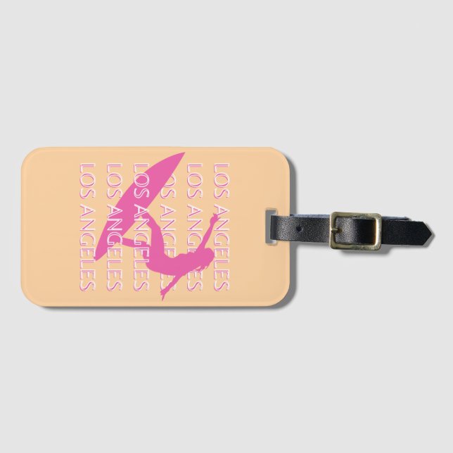 Étiquette À Bagage Los Angeles Travel Art, Californie, Amateurs de pl (Devant Horizontal)