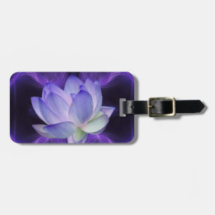 Étiquette À Bagage Lotus pourpre et géométrie sacrée